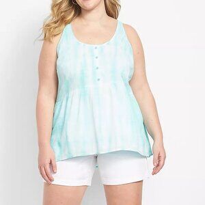 NWTS Classic Henley Scoop-Neck Babydoll Tank Size 22